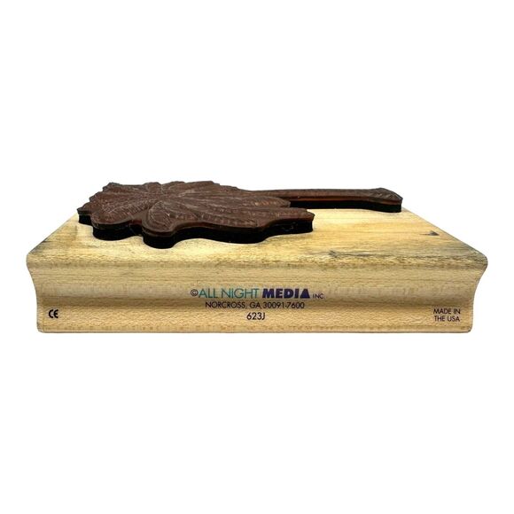 All Night Media Wood Mounted Rubber Stamp Palm Tree Tropical #623J 4” x 3” Used - Picture 2 of 6